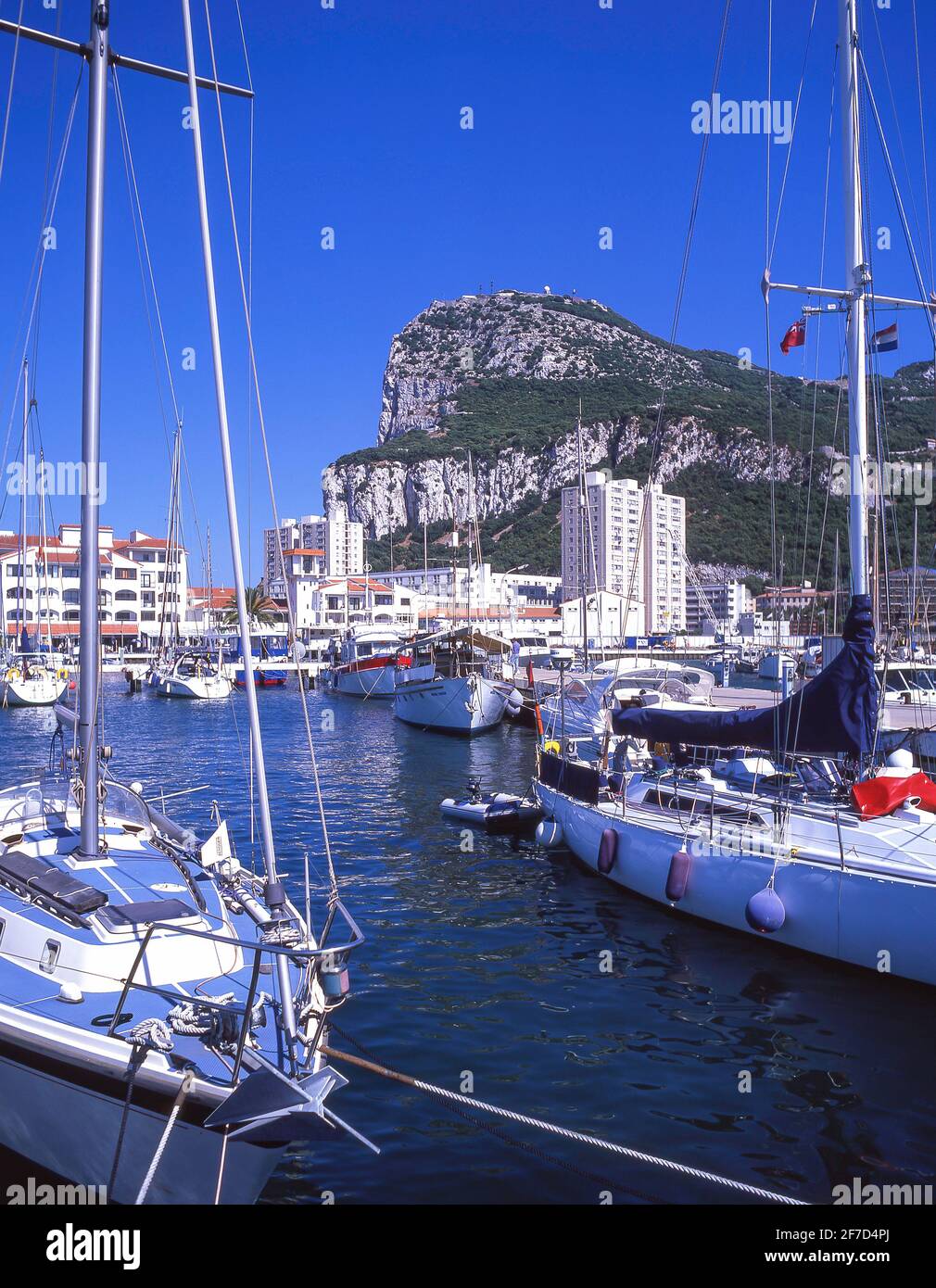 Marina Bay zeigt Felsen von Gibraltar, Gibraltar Stadt Gibraltar Stockfoto