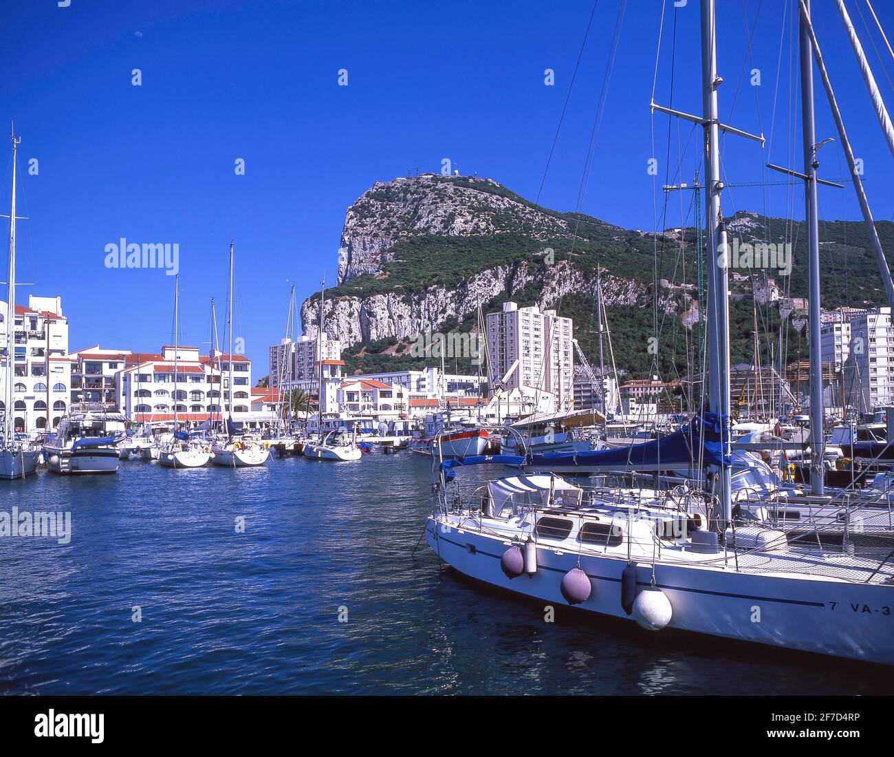 Marina Bay zeigt Felsen von Gibraltar, Gibraltar Stadt Gibraltar Stockfoto