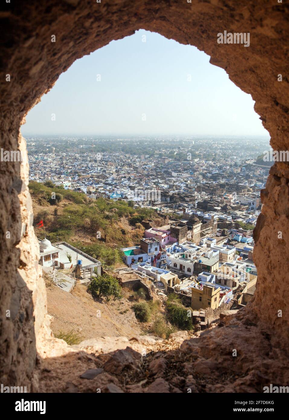 Bundi Stadt Panorama schöne Aussicht, Rajasthan, Indien Stockfoto