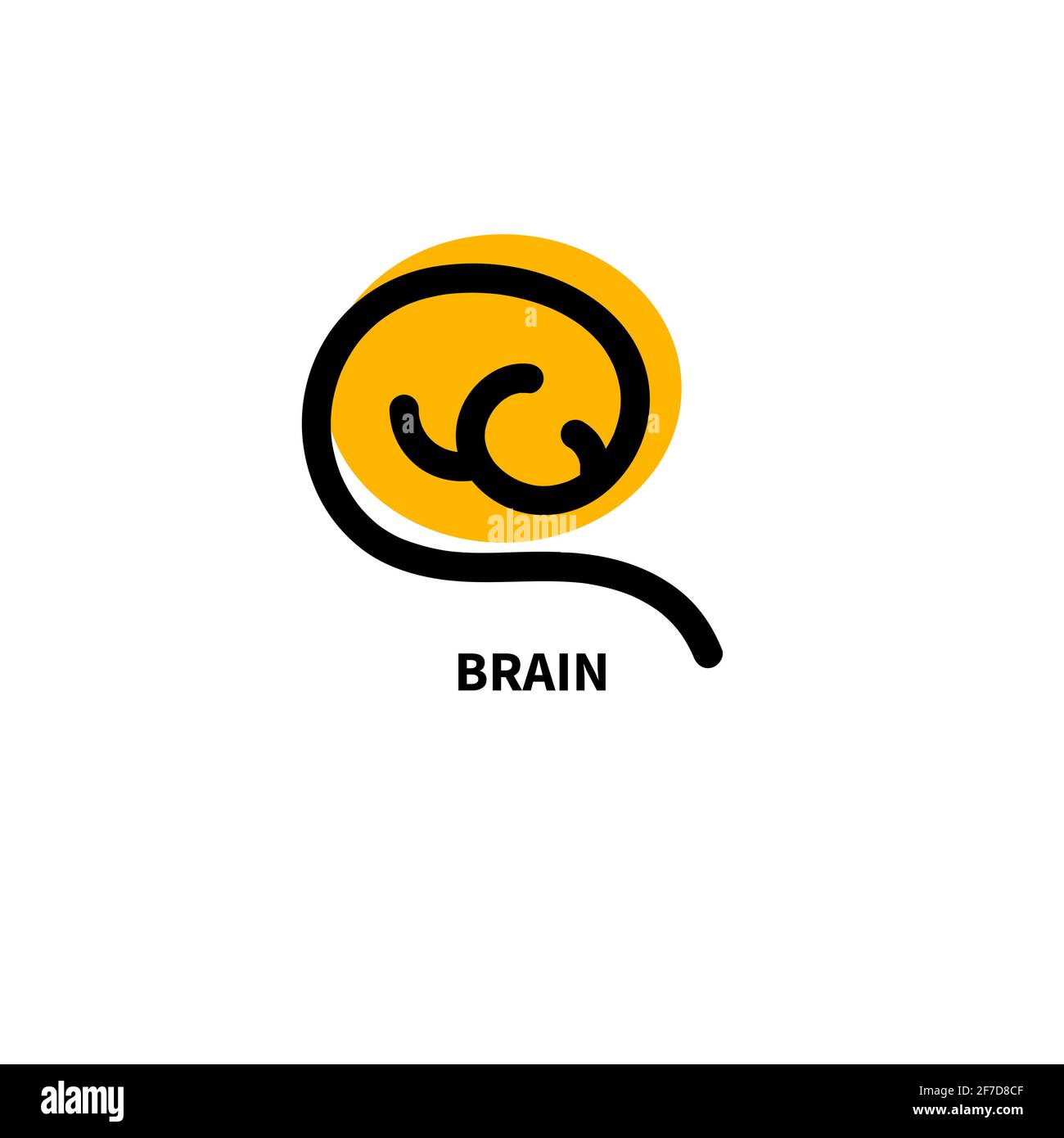 Symbol für minimales Gehirn. Vektorgrafik minimalistisches Design Stock Vektor