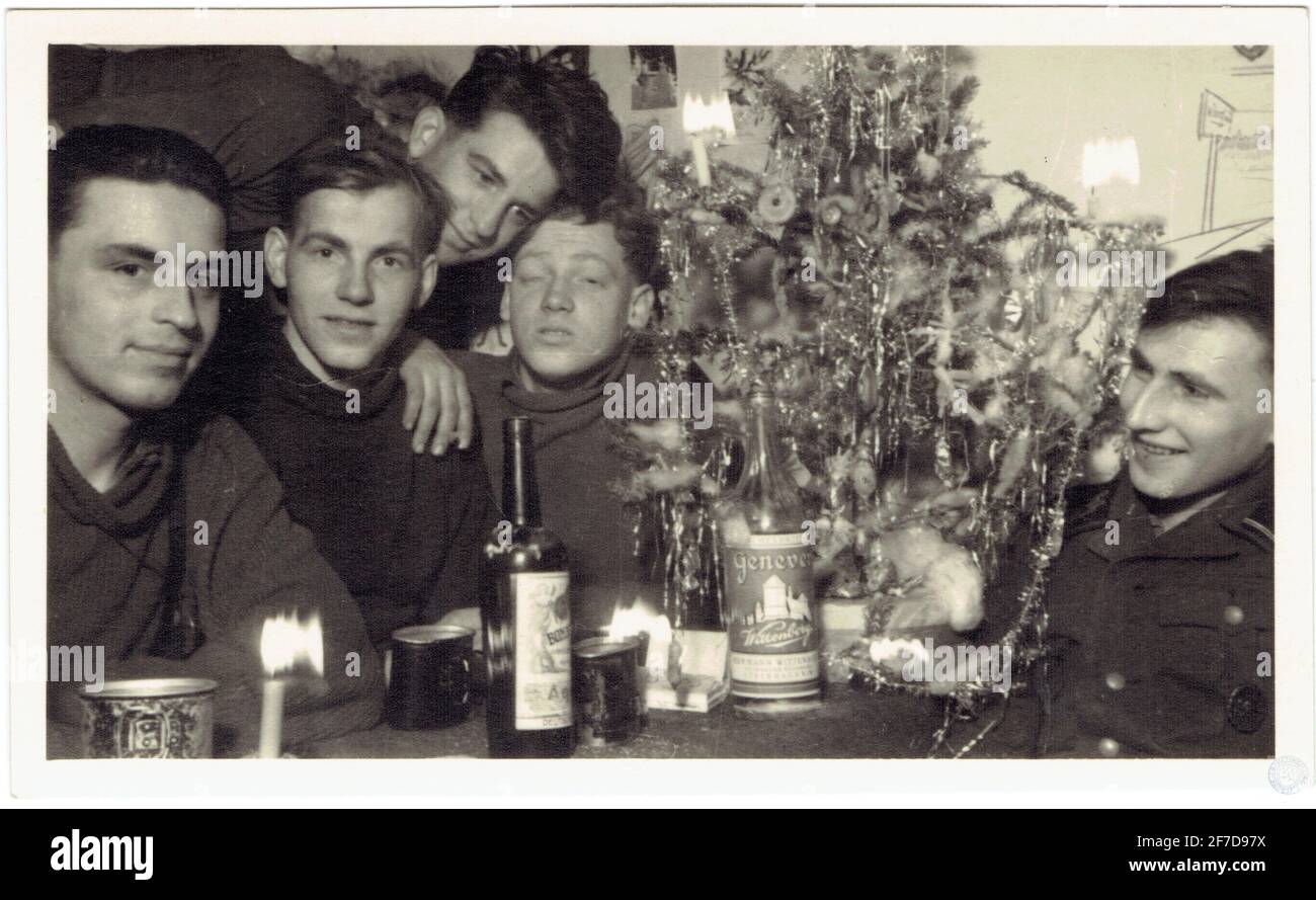 Waffen SS fêtant Noël Stockfoto