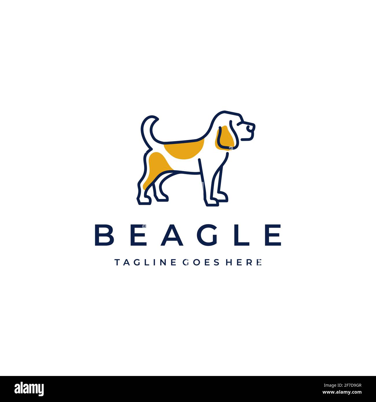 Beagle Dog Monoline Logo Design-Vektor Stock Vektor