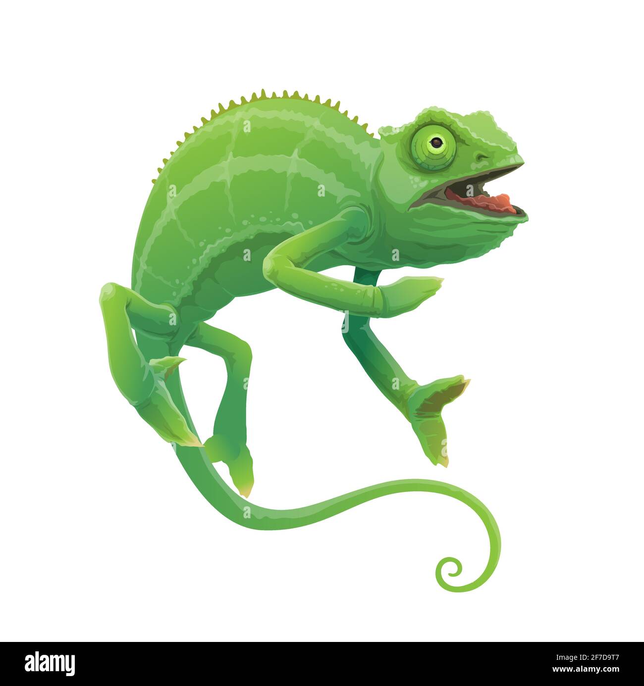 Chameleon Cartoon Vektor grüne Eidechse Tier Stock Vektor