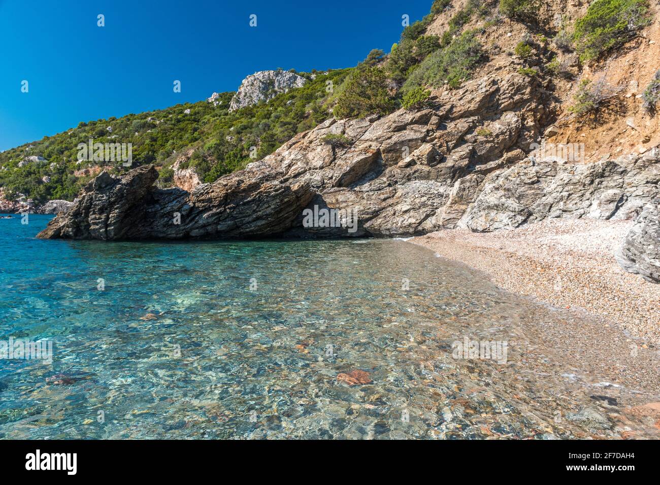 Die kleine Bucht Cala Riu Gennaisso in der Nähe von Santa Maria Navarrese (Sardinien, Italien) Stockfoto