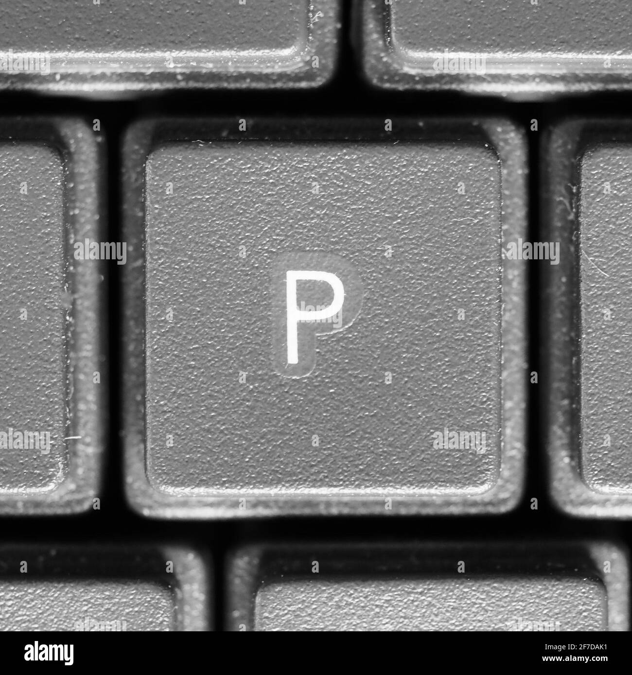 P-Taste auf der Tastatur des Computers Stockfoto