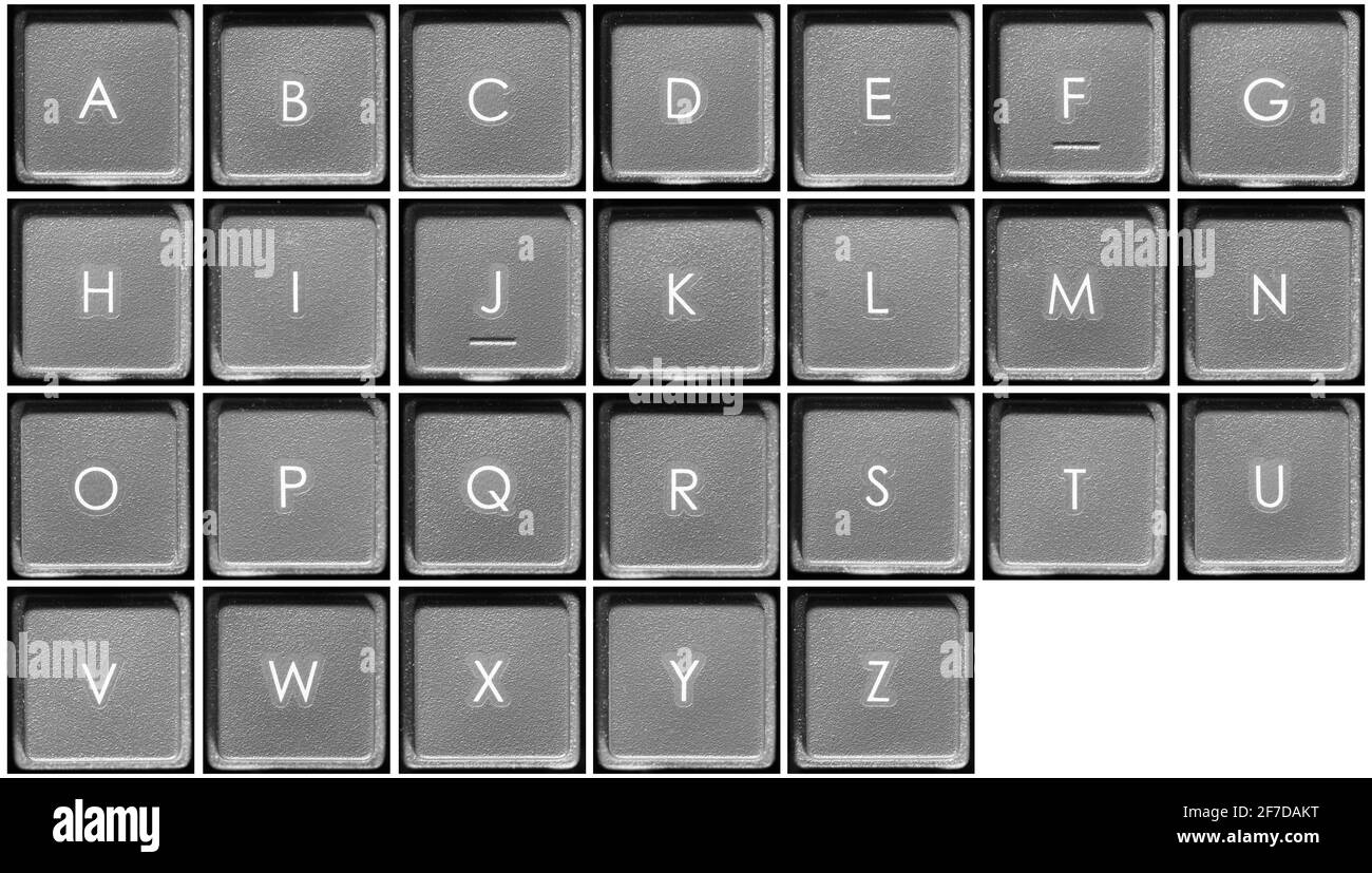 Buchstabentasten einer Computertastatur Stockfoto