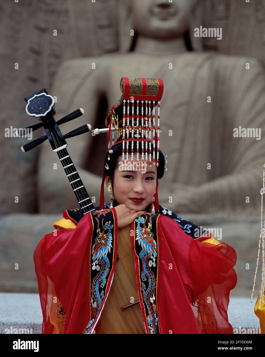 China. Hongkong. Junge Frau traditionelle historische chinesische Song-Dynastie-Kostüm. Stockfoto