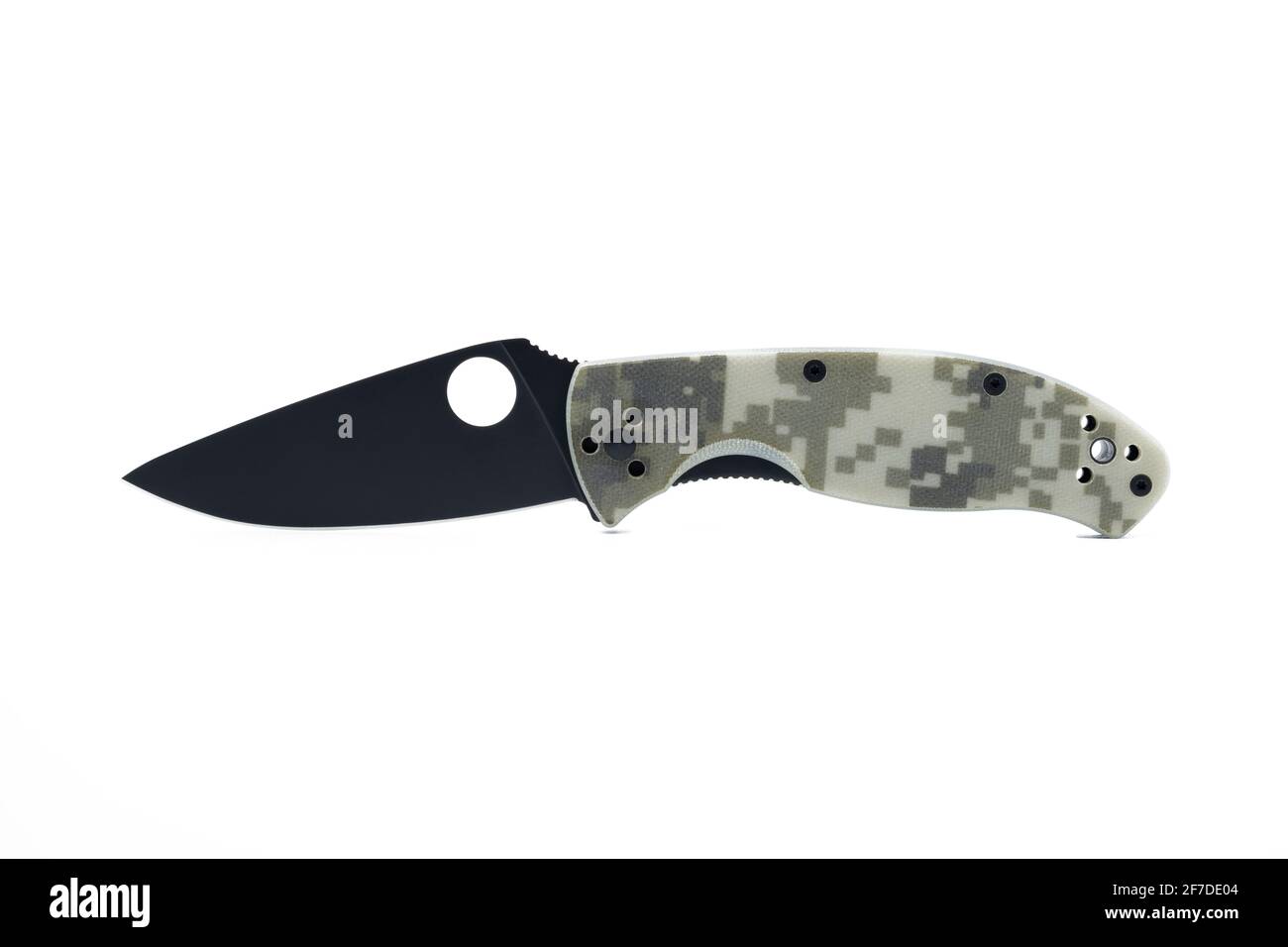 Army Messer Falten isoliert auf weißem Hintergrund Stockfoto