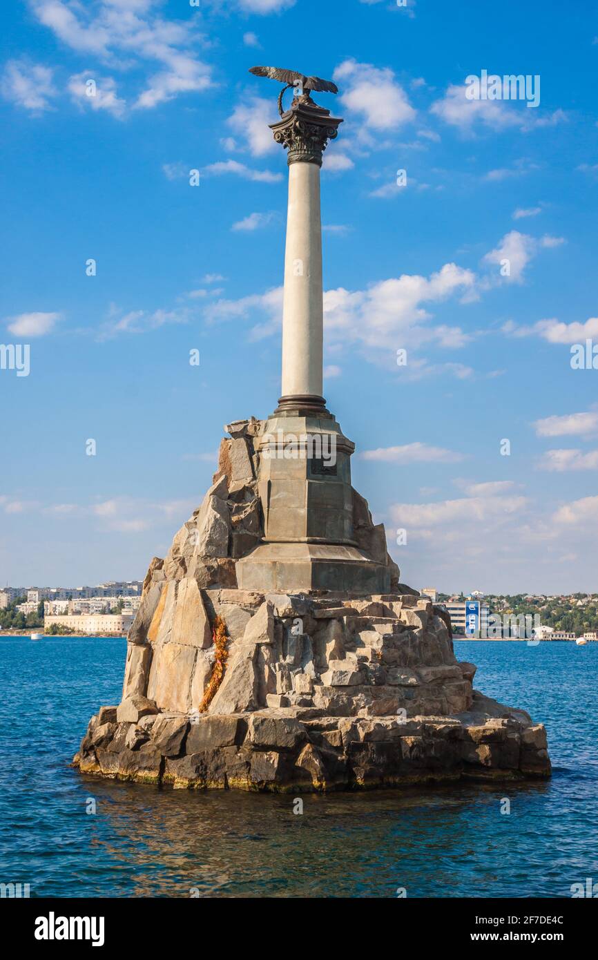 Denkmal für die versenkten Kriegsschiffe in Sewastopol, Krim, Ukraine oder Russland Stockfoto