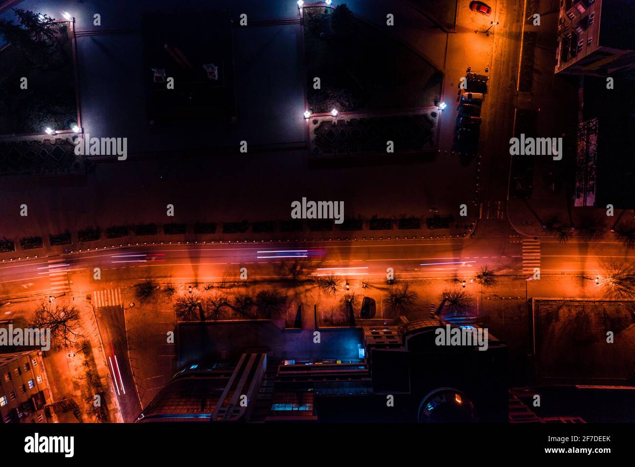 Nacht Straßen von Ivano-Frankivsk, Ivano-Frankivsk in der Nacht Lichter Top-Ansicht, moderne und schöne Stadt.neu Stockfoto
