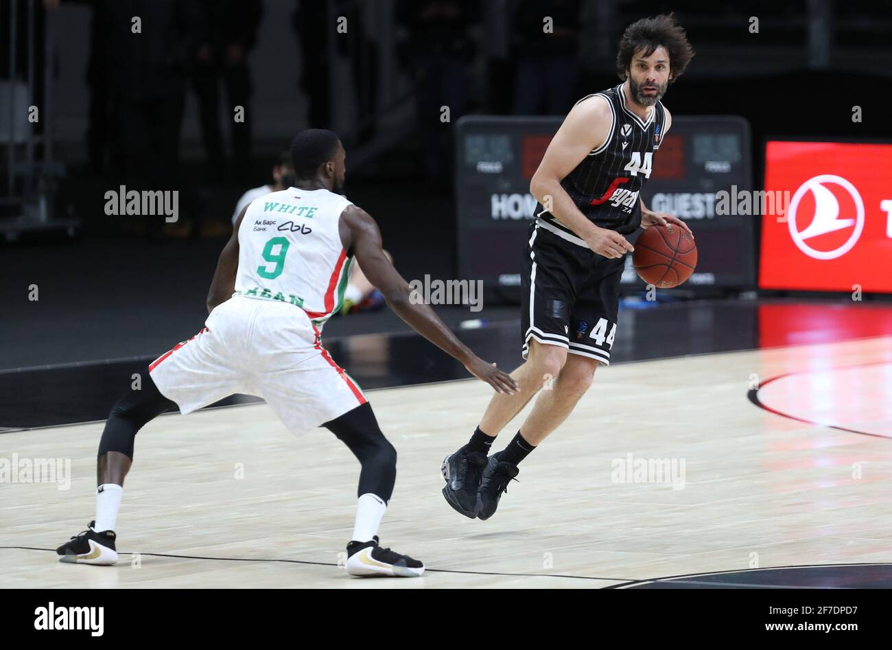 Milos Teodosic (Segafredo Virtus Bologna) während des Eurocup-Baksetballspiels Virtus Segafredo vs Unics Kazan - Bologna, Italien, 4. April 2021 - Foto: Corrispondente Bologna / LM Stockfoto