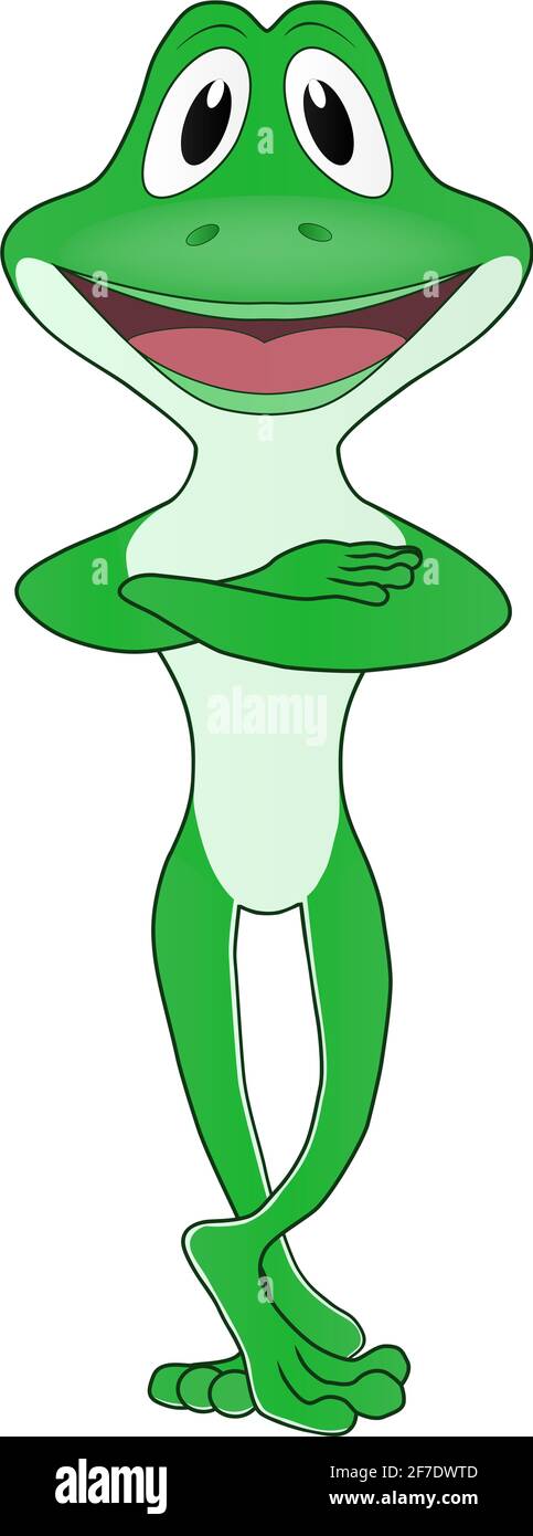 Cartoon-Illustration eines freundlichen niedlichen Frosch Stockfoto