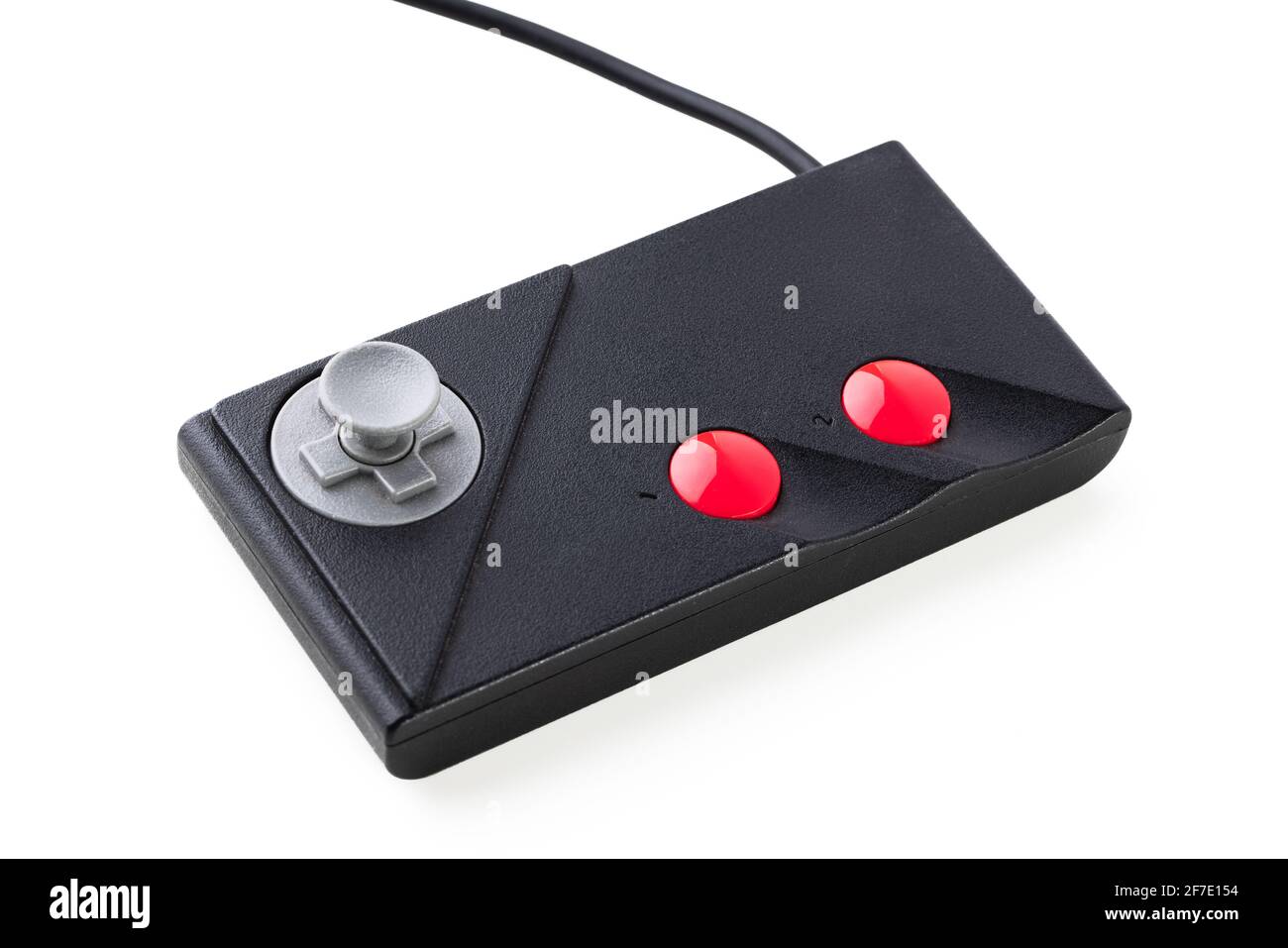 Retro-Joystick von 8-Bit-Konsolen. Game Controller auf weißem Hintergrund isoliert Stockfoto