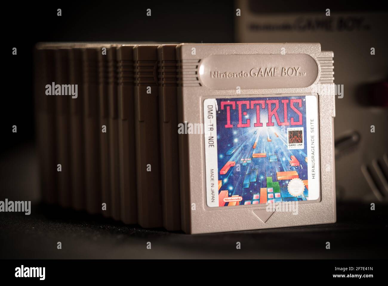 Gameboy Nintendo mit Tetris Stockfoto