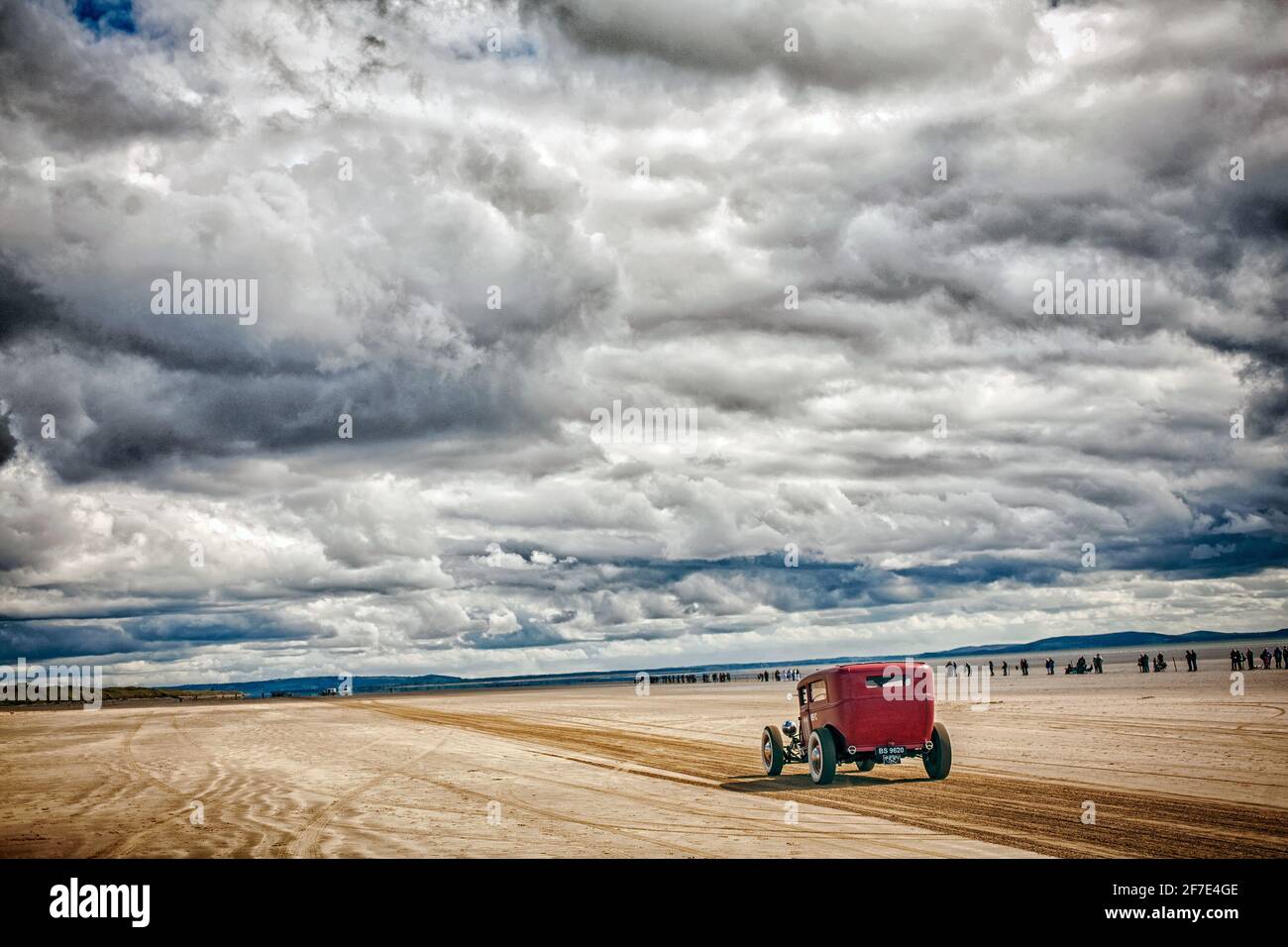 Hot Rod Racing bei Pendine Sands Wales Großbritannien Stockfoto