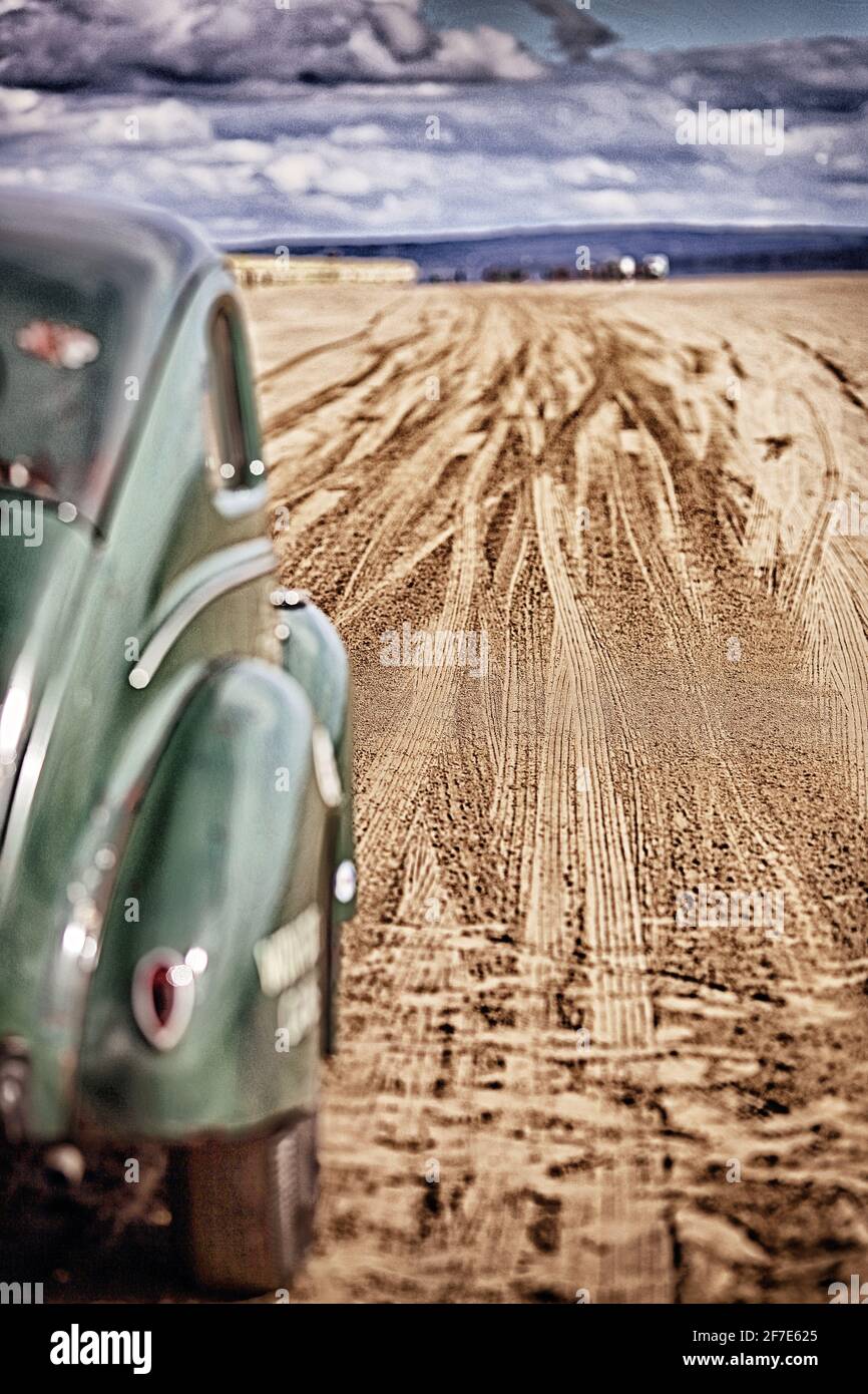 Hot Rod Racing bei Pendine Sands Wales Großbritannien Stockfoto