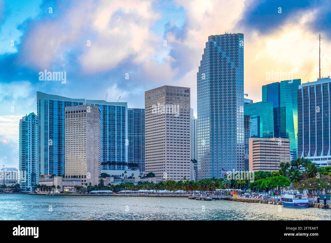 Waterfront in Miami City, Florida, USA. Jahr 2017 Stockfoto