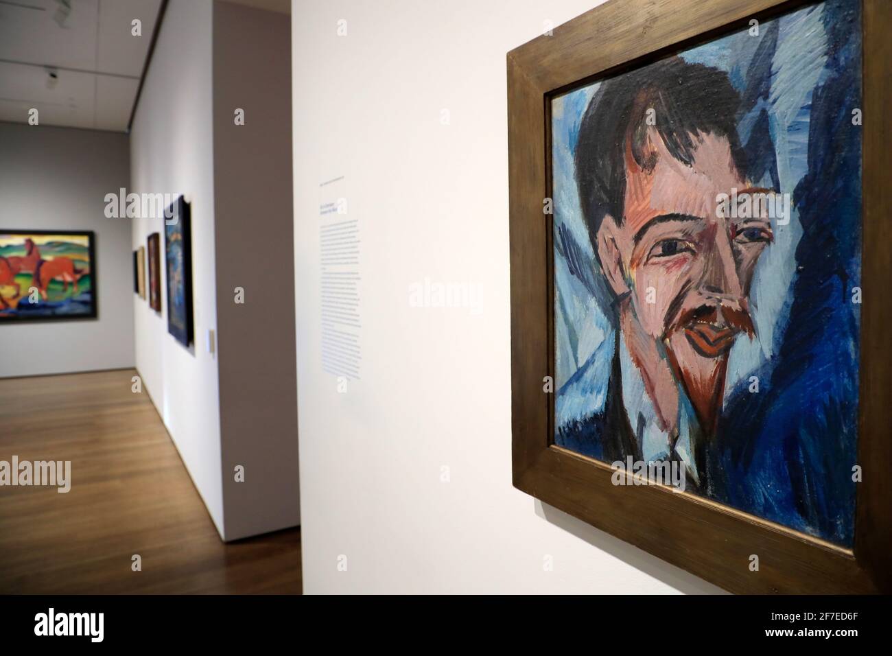 Alfred Doblin, 1912 von Ernst Ludwig Kirchner dispaly Busch-Reisinger Museum.Harvard University.Cambridge.Massachusetts.USA Stockfoto