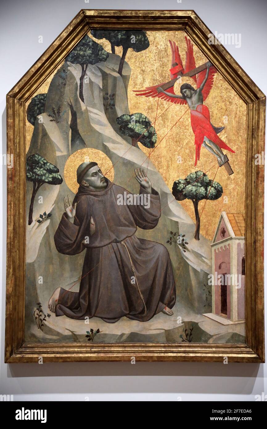 Saint Francis erhält die Stigmata,1325-1330 von Taddeo Gaddi.Fogg Museum.Harvard University.Cambridge.Massachusetts.USA Stockfoto