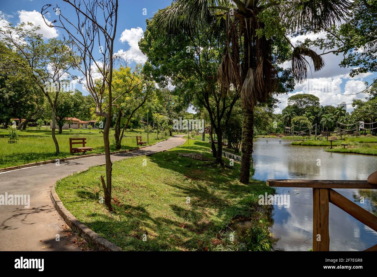 Goiania/Goias/Brasil - 30 01 2019: Wanderweg des städtischen Zoos goiania Stockfoto