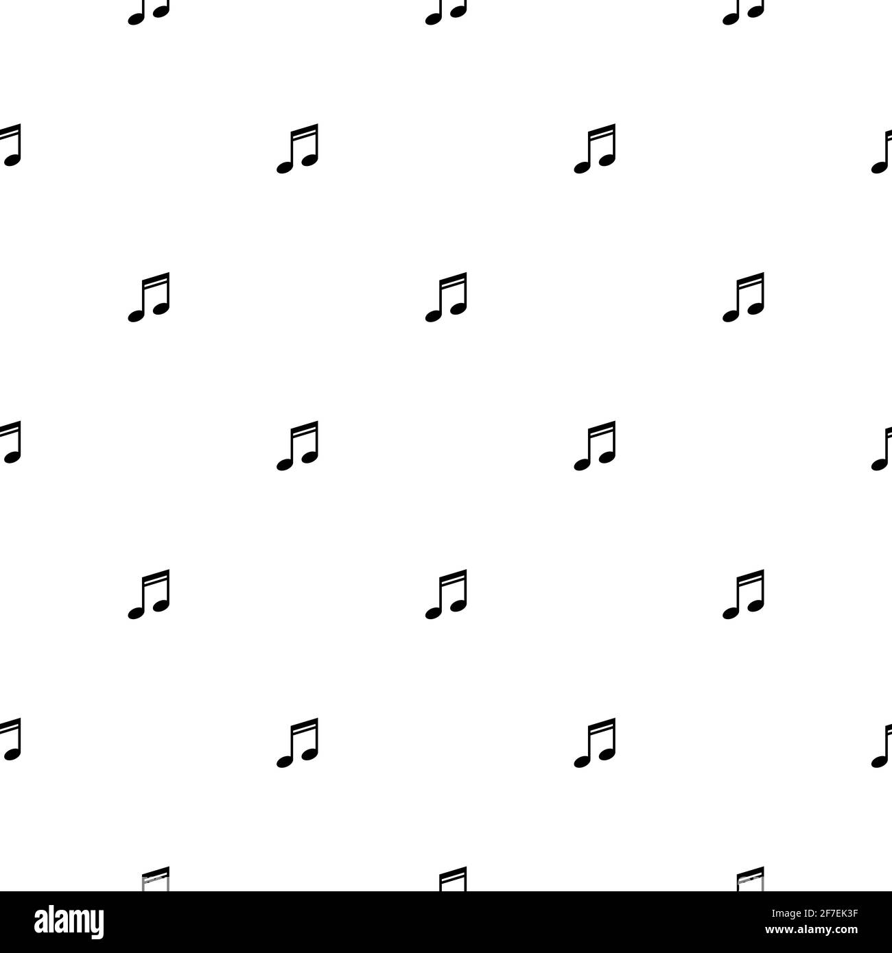 Nahtloses Ornament mit Musiknoten auf weißem Hintergrund. Lied, Melodie oder Melodie, Lautstärke. Flaches Vektormuster. Abstrakte Tapete Stock Vektor