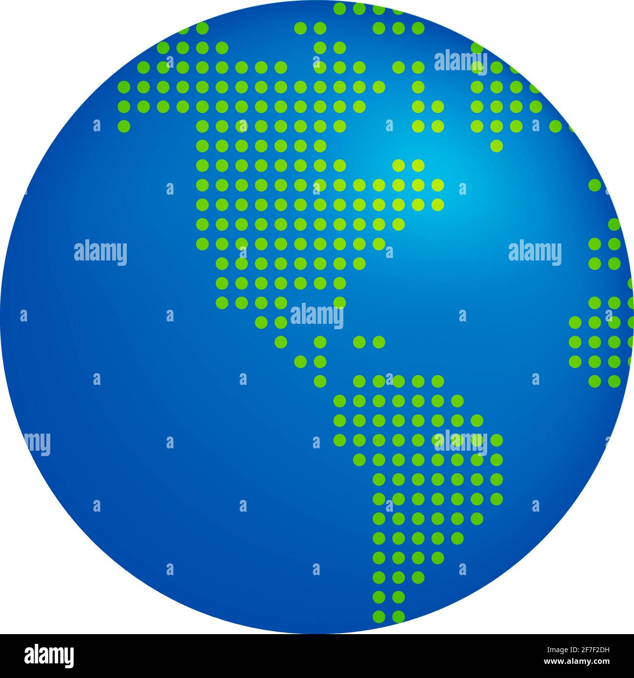 Erde (Weltkarte) gezeichnet mit runden Punkten Vektorgrafik. Stock Vektor