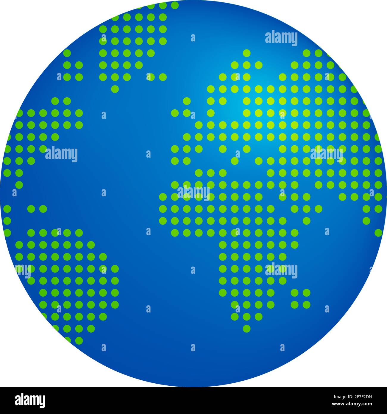 Erde (Weltkarte) gezeichnet mit runden Punkten Vektorgrafik. Stock Vektor