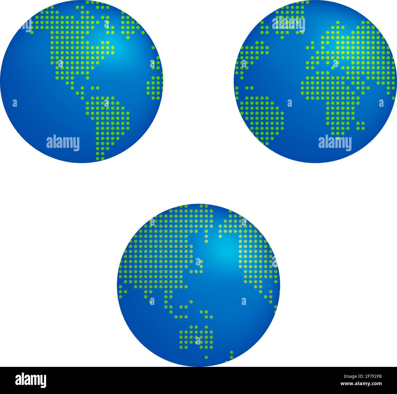 Die Erde (Weltkarte) wurde mit einem Vektorgrafik-Set aus runden Punkten gezeichnet Stock Vektor