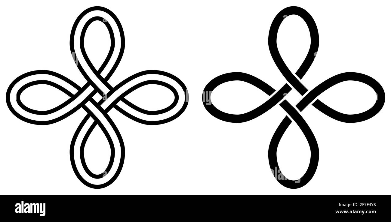 Symbol des Glücks Talisman Amulett Keltischer Knotenvektor Symbol des Anziehens von Glück und Reichtum Geld, Liebe, Gesundheit, Glück und Güte Stock Vektor