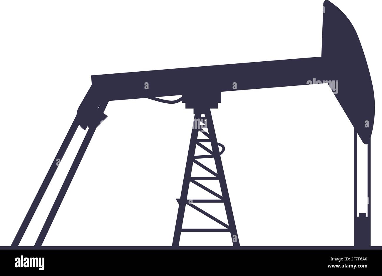 Ölbrunnen-Symbol. Silhouette der Gasolne-Extraktionsanlage. Industriekonzept für die Energieerzeugung. Vektordarstellung auf weißem Hintergrund isoliert Stock Vektor