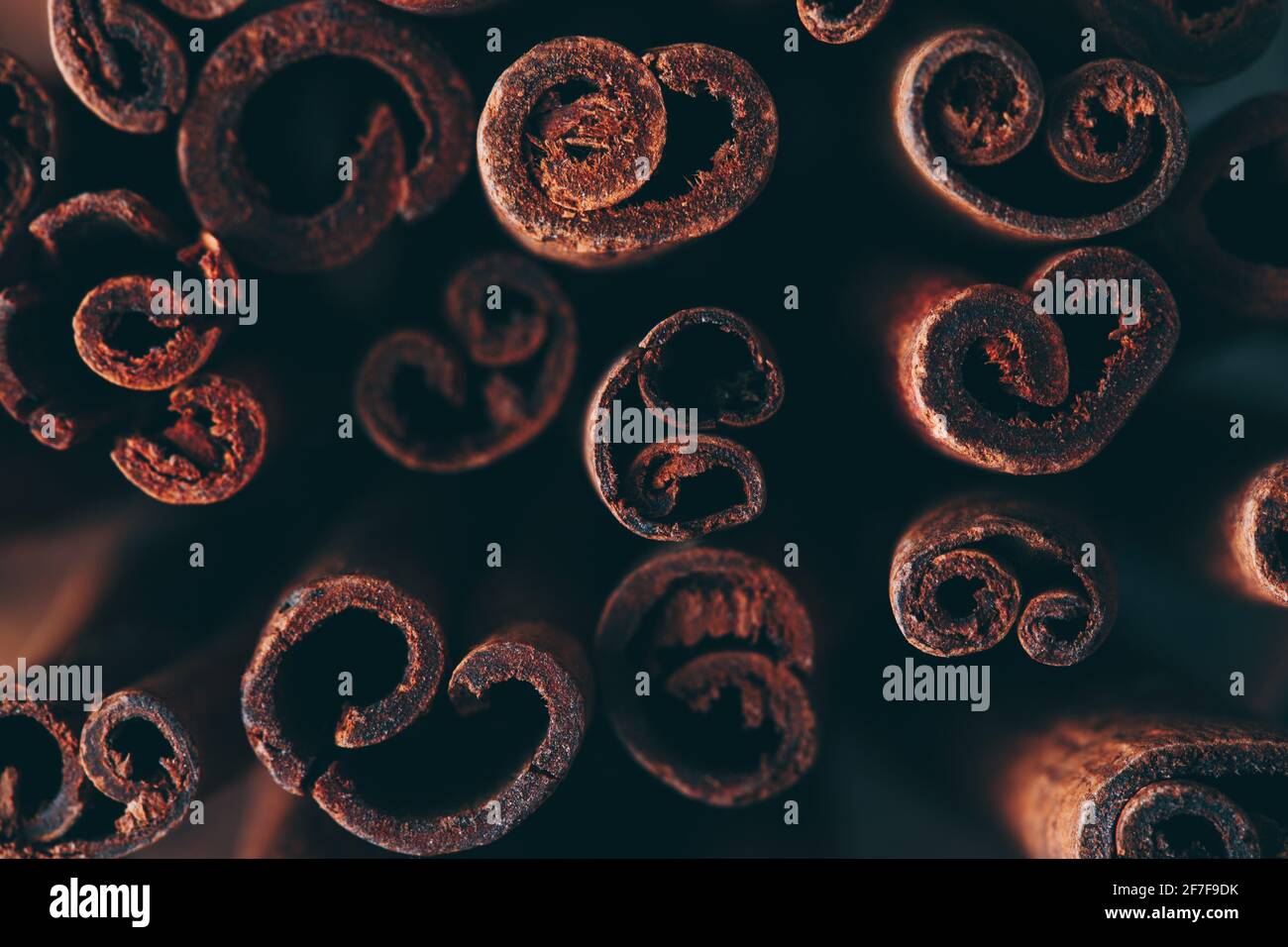 Zimtstangen aus nächster Nähe. Makrofoto Stockfoto
