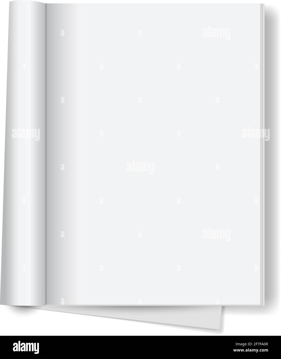 Leeres Buch öffnen auf weißem Hintergrund Stock Vektor