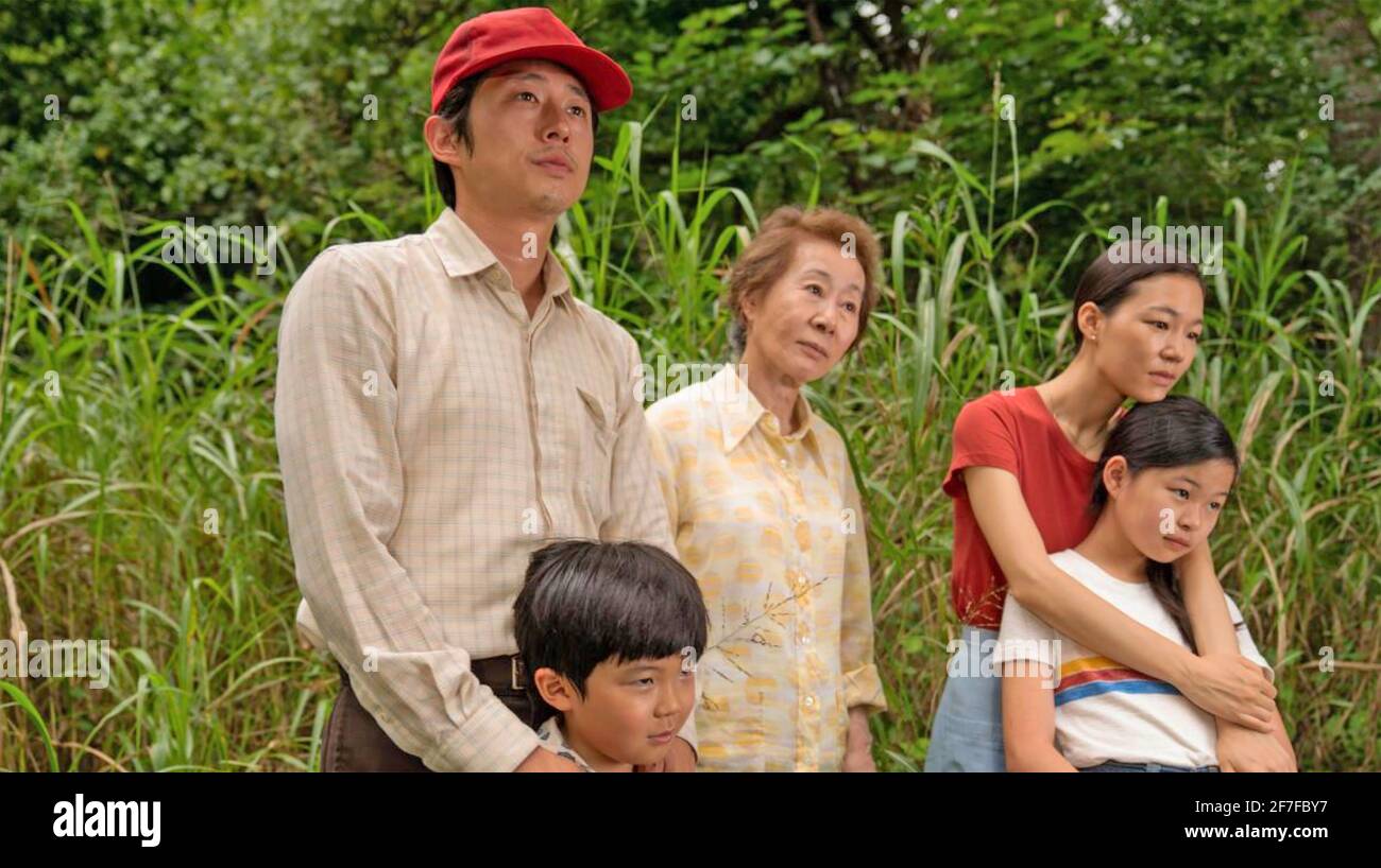 MINARI 2020 A24 Film mit von links: Steve Yeun, Alan S. Kim, Yuh-Jung Youn, Yeri Han, Noel Chu Stockfoto