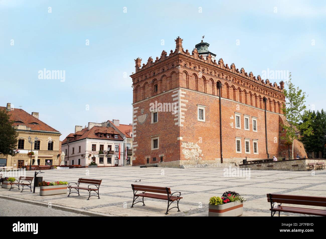 Sandomierz, eine Renaissance-Stadt in Polen. Ein Rathaus wurde im 14. Jahrhundert erbaut. Stockfoto