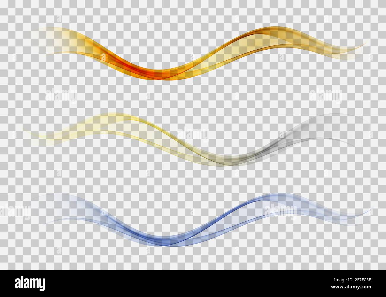 Gleichmäßiger Wellenfluss. Farbkurve. Satz abstrakter Vektordesign-Elemente. Stock Vektor