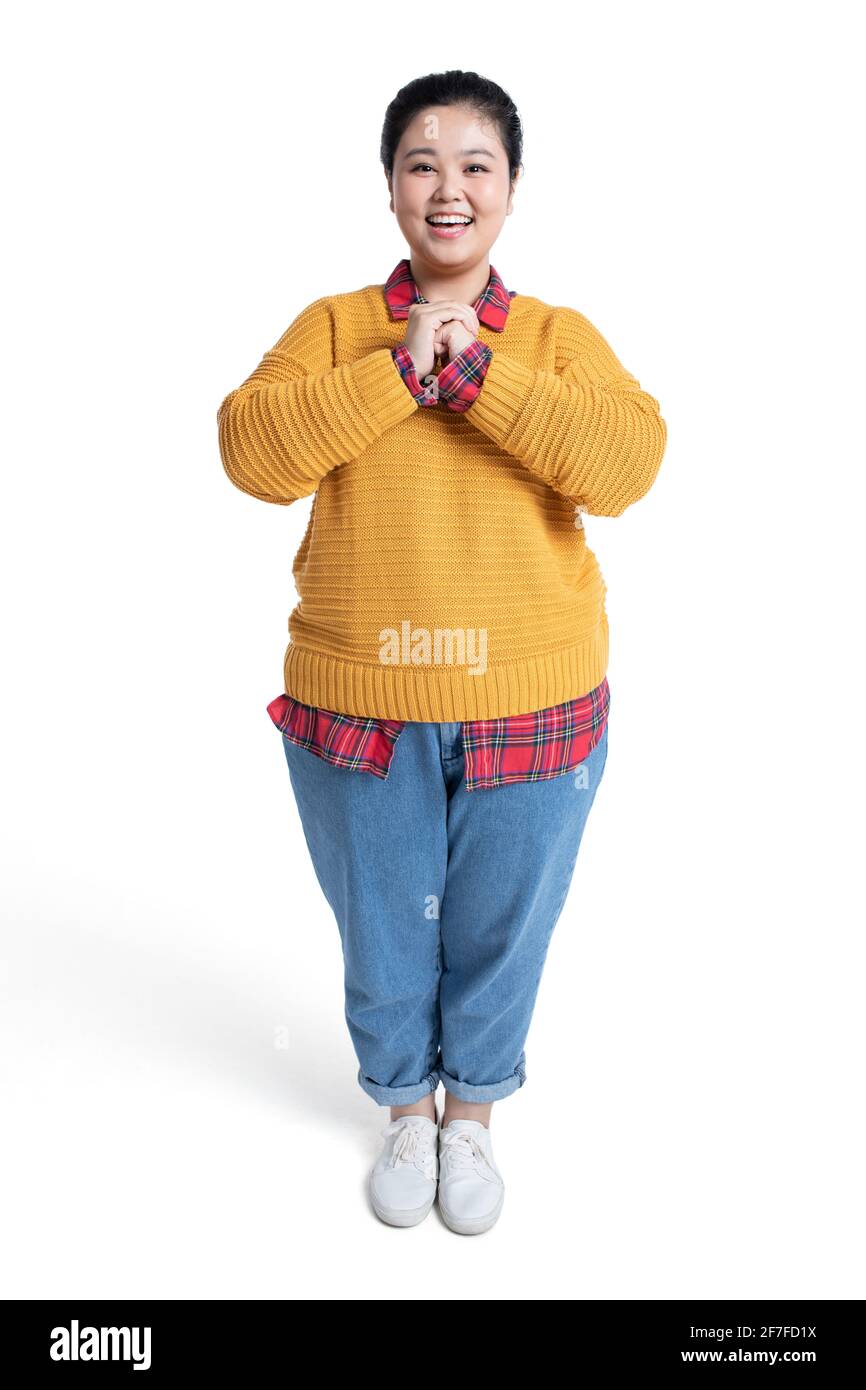 Junge Frau feiert Chinesisches Neujahr Stockfoto