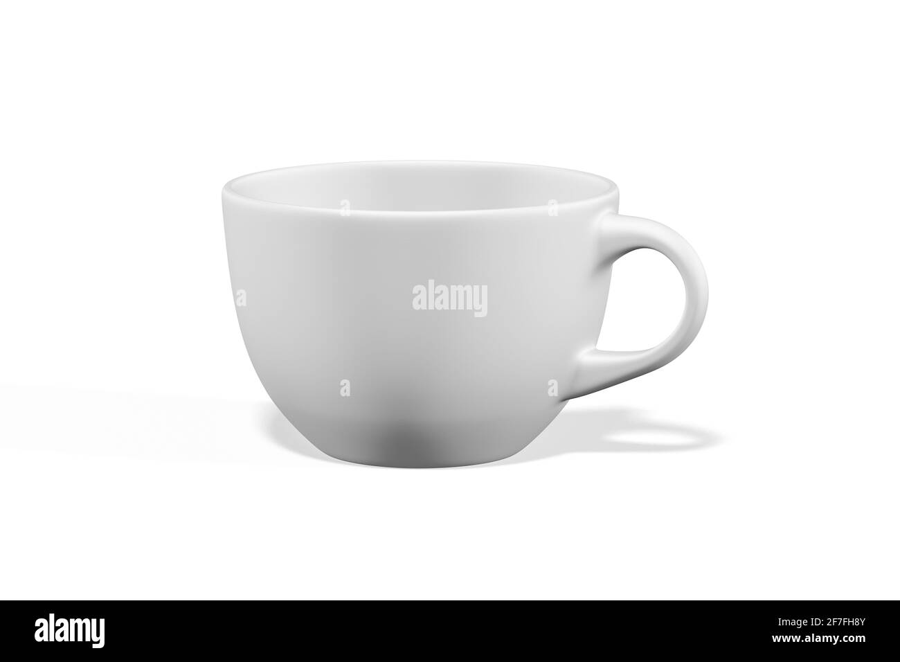 Kaffeetassen-Mockup isoliert auf weißem Hintergrund - 3d-Rendering Stockfoto