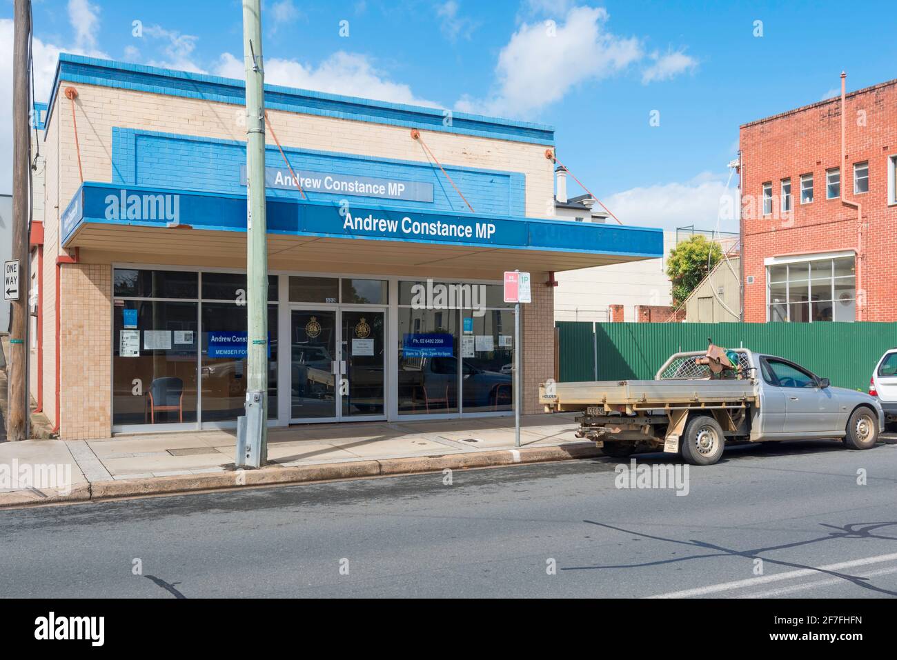 Die Büros des Mitglieds von Bega, New South Wales, Andrew Constance, der auch der Minister für Verkehr und Straßen der NSW ist Stockfoto