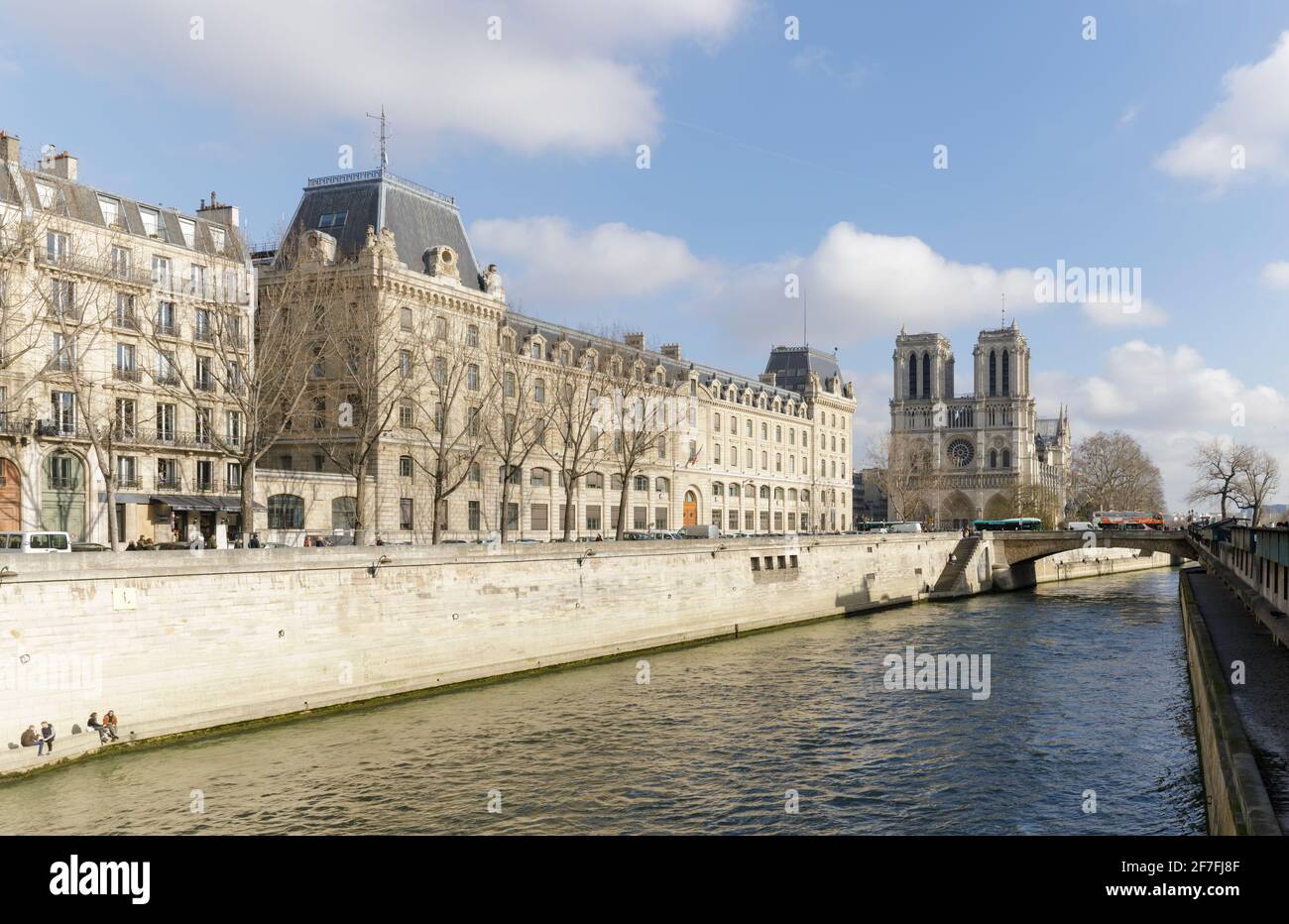Kathedrale Notre Dame de Paris, eines der schönsten Beispiele der französischen gotischen Architektur, Paris, Frankreich, Europa Stockfoto