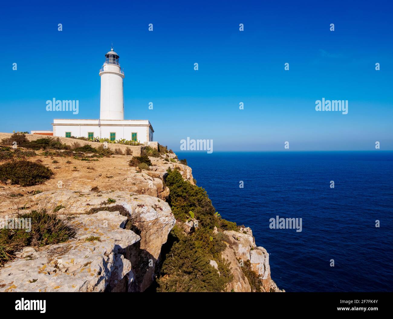 Far de la Mola Lighthouse, Formentera, Balearen, Spanien, Mittelmeer, Europa Stockfoto