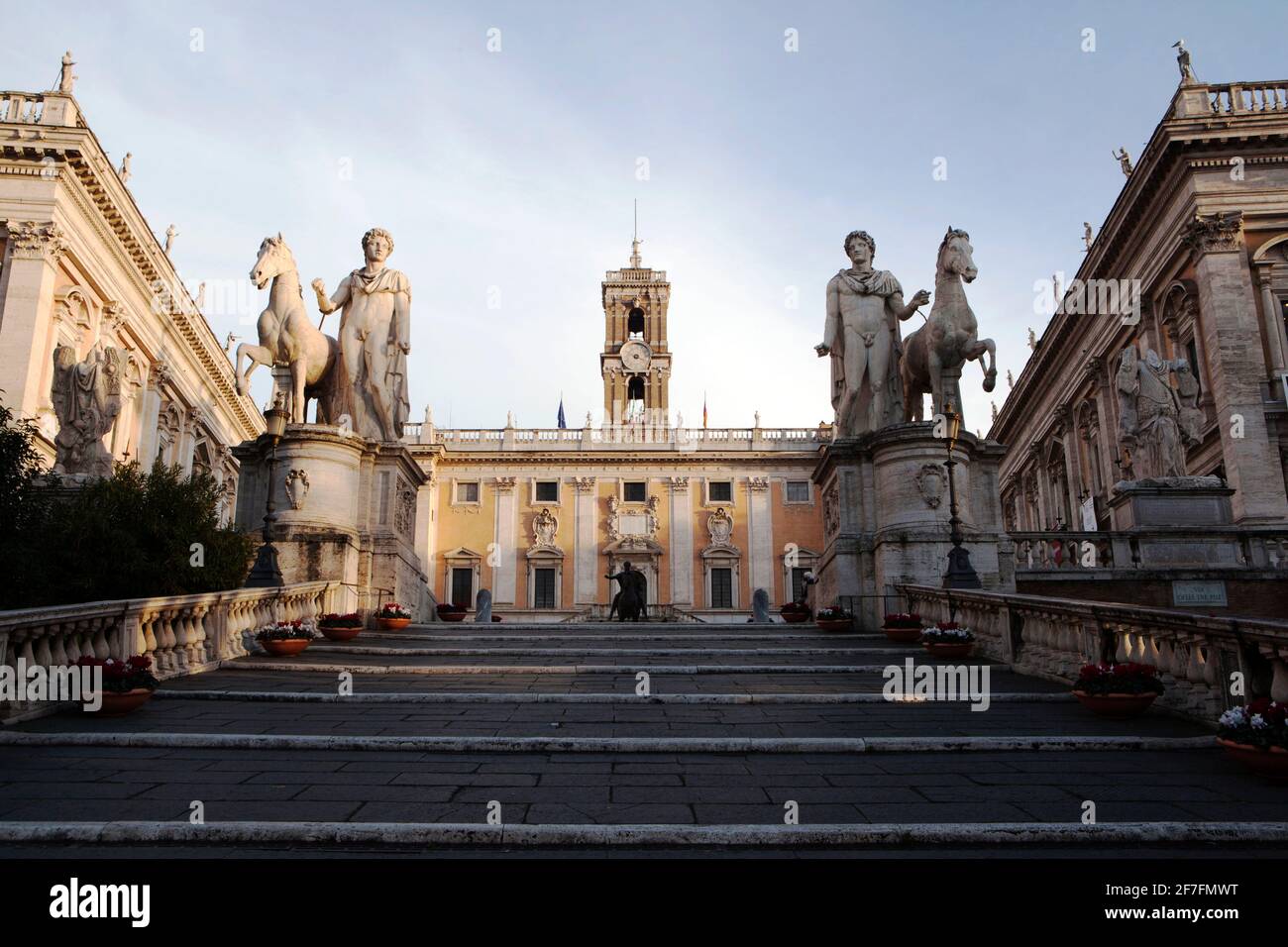 Castor und Pollux auf dem Kapitol, Rom, Latium, Italien, Europa Stockfoto