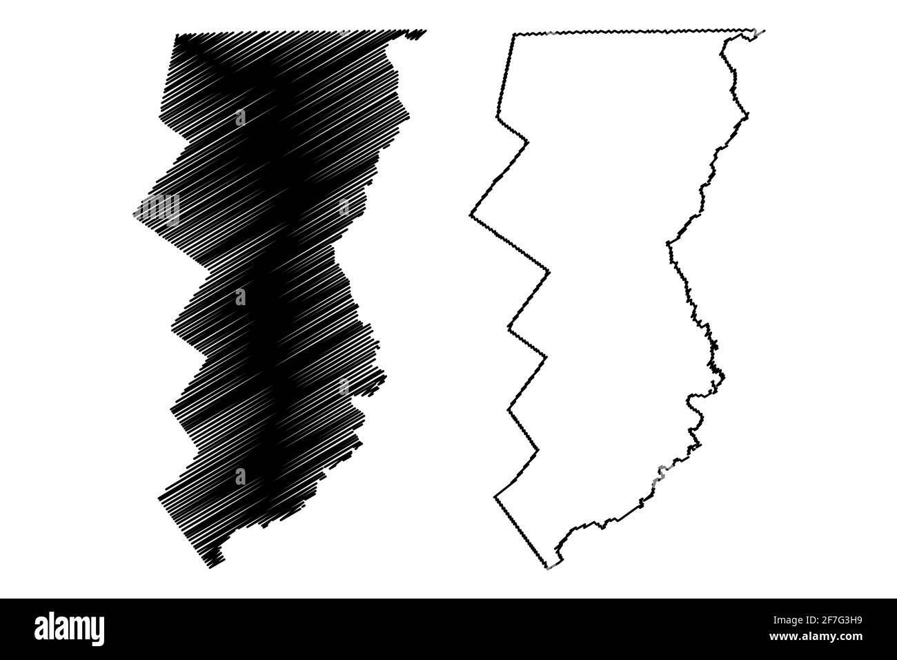 Essex County, State of Vermont (US County, Vereinigte Staaten von Amerika, USA, USA, US) Karte Vektor Illustration, Scribble Skizze Essex Karte Stock Vektor
