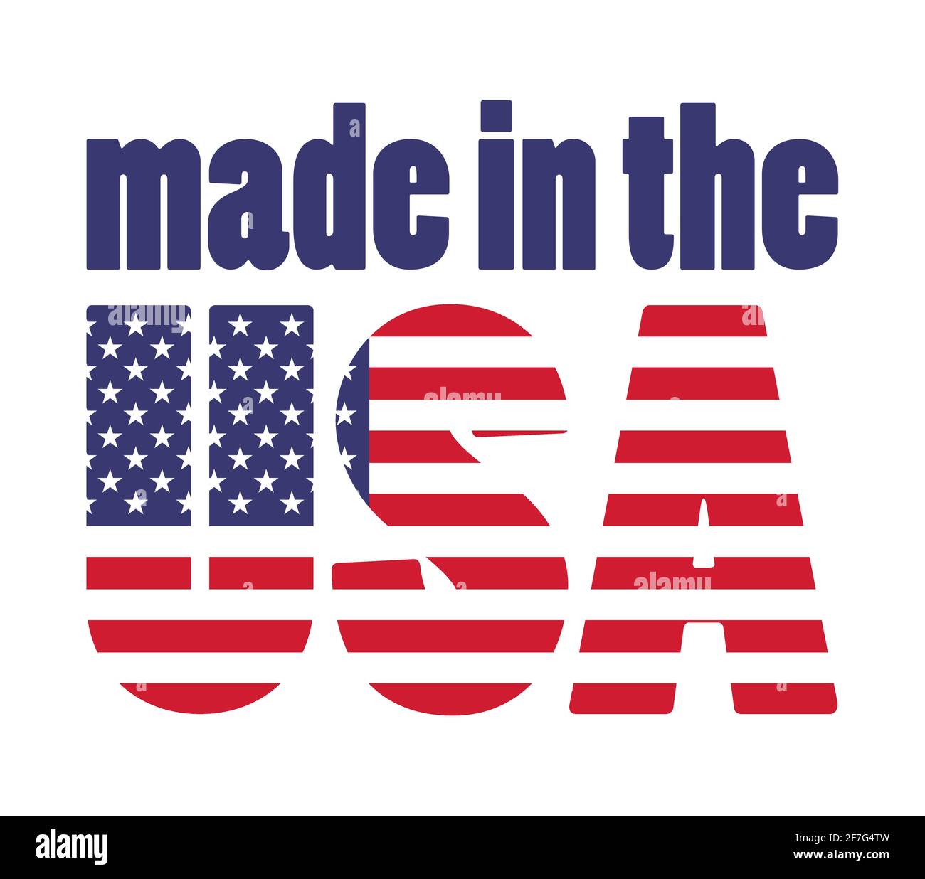 Made in USA - Unabhängigkeitstag USA mit Motivationstext. Gut für T-Shirts, Happy 4. juli. Unabhängigkeitstag USA Urlaub. Liebe die Vereinigten Staaten von Stock Vektor