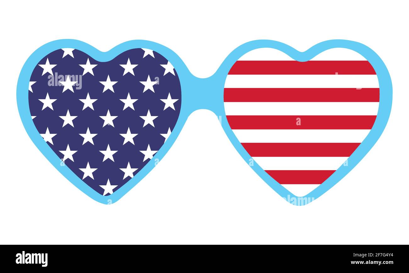 Herzform USA Flagge - Unabhängigkeitstag USA mit Motivationstext. Gut für T-Shirts, Happy 4. juli. Unabhängigkeitstag USA Urlaub. Vereinigte Staaten von Stock Vektor