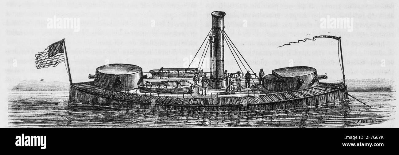 etats-unis navire keokuk, le Magazine pitoresque par edouard charton,1870 Stockfoto