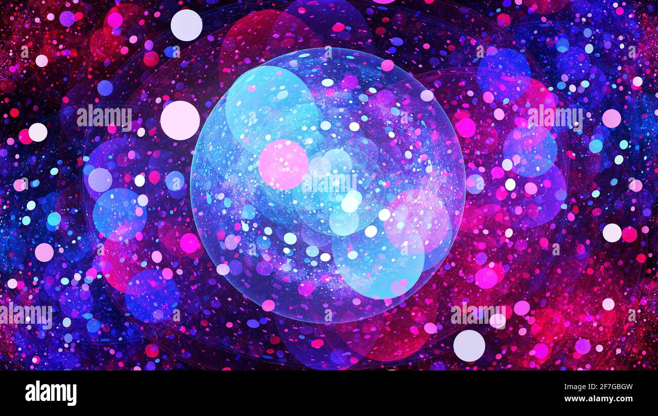 Bunte multiverse Blasen im Raum, computergenerierter abstrakter Hintergrund, 3D-Rendering Stockfoto