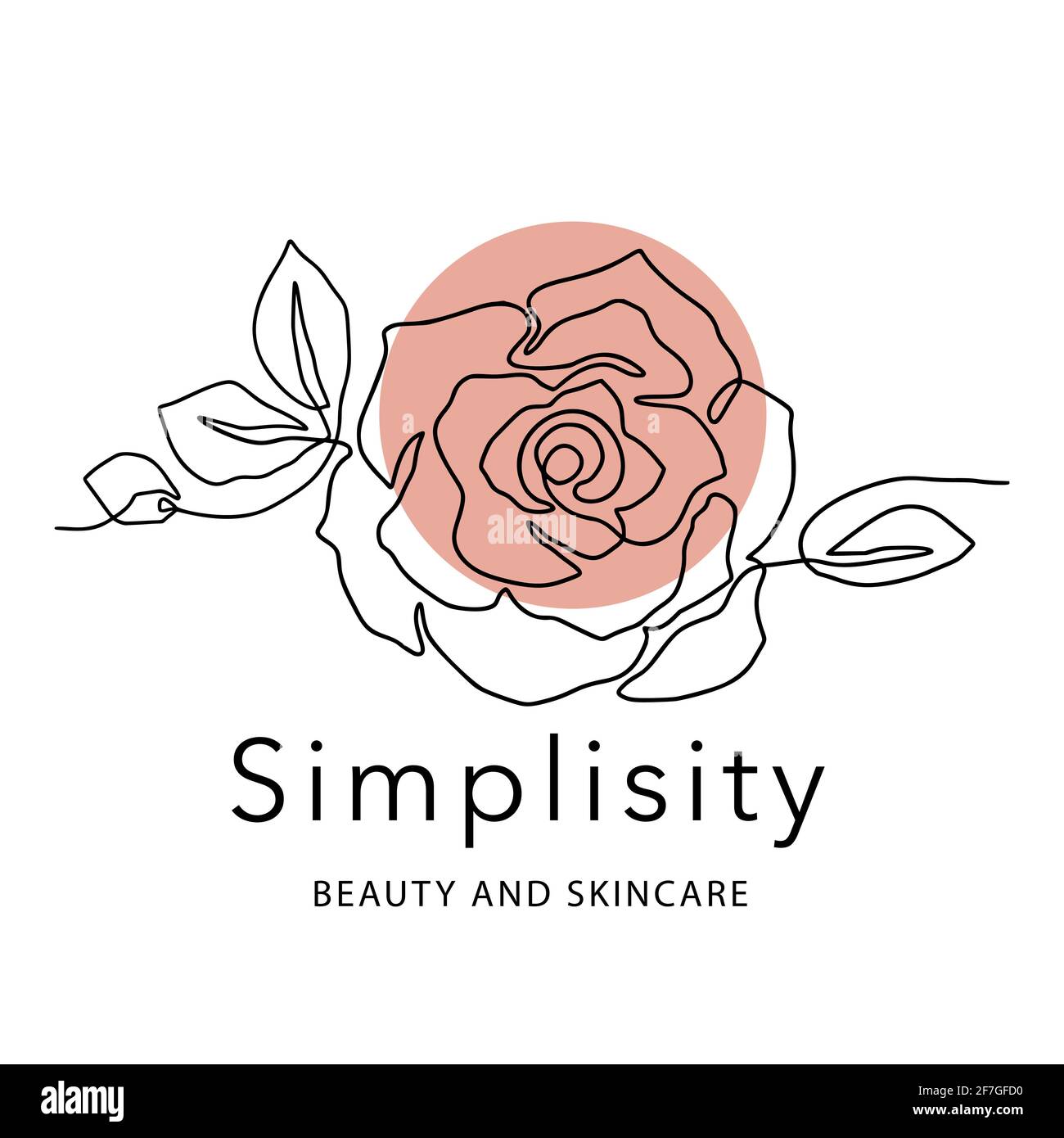 Skizzieren Rose eine Linie Blume Logo und Poster Art. Abstrakter Vektor Pflanze trendige Ikone. Moderne Natur Schönheit romantische Form. Stock Vektor