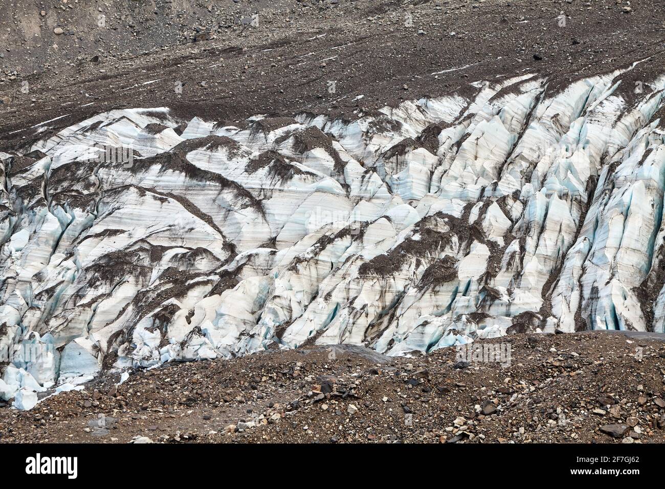 Nahaufnahme eines Gletschers im chilenischen Patagonien, Torres Del Paine National Park. Stockfoto