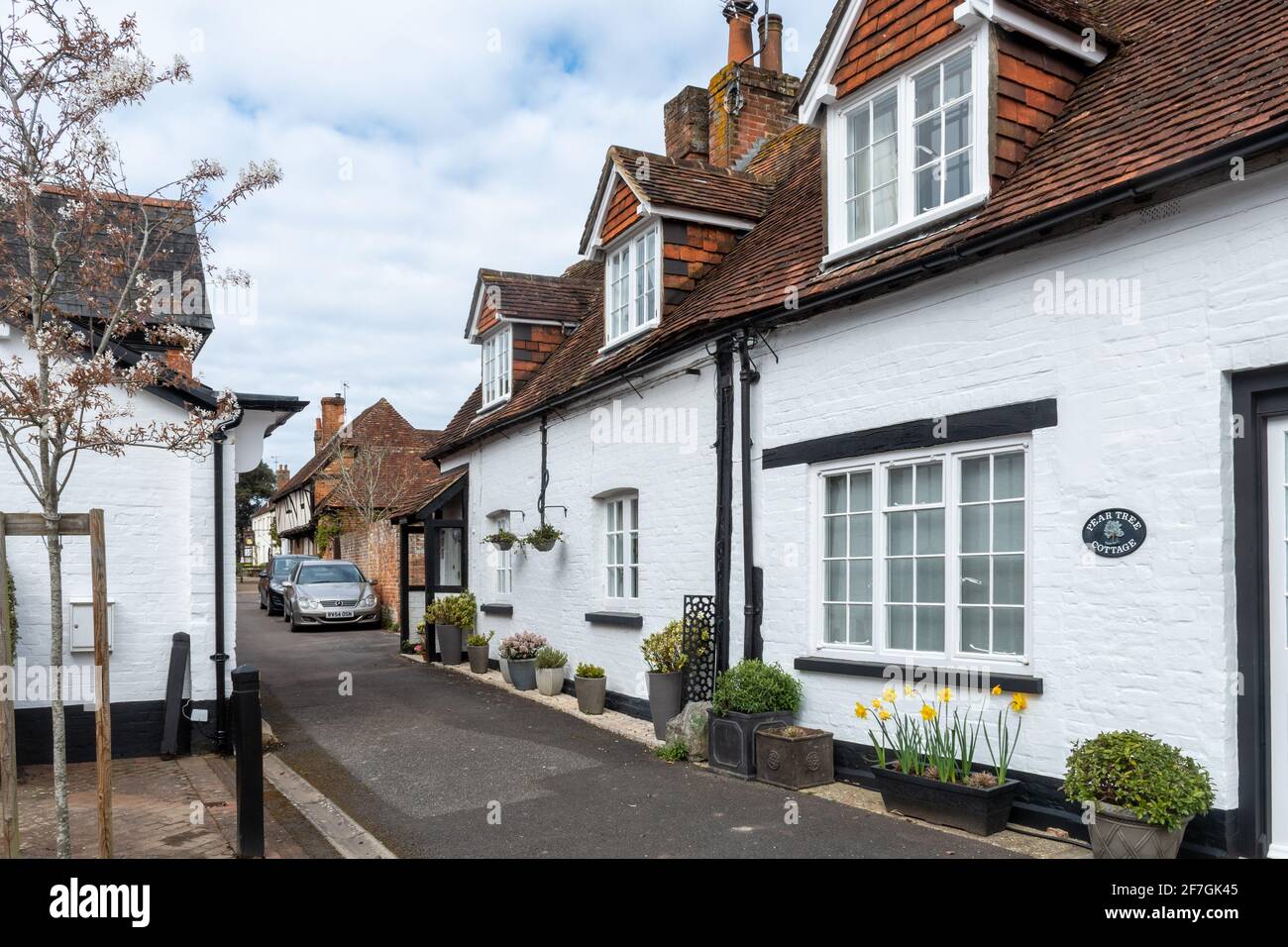 Historische Gebäude in Odiham, einem malerischen Dorf in Hampshire, England, Großbritannien Stockfoto