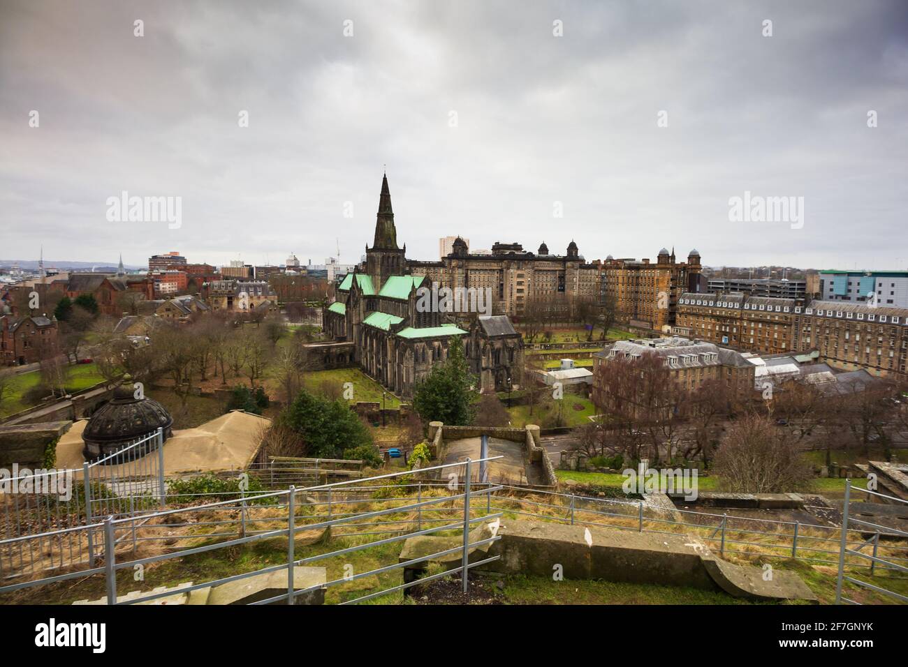 Stadtbild der Kathedrale von Glasgow Stockfoto
